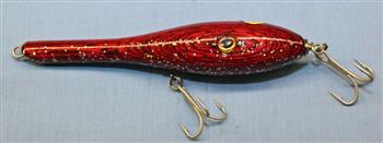 Fishing Lure - 7"  - Red / Black Hardwoods - Only $21.99 - Lure #103